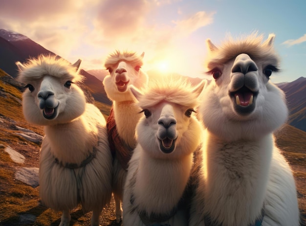 Un groupe de lamas