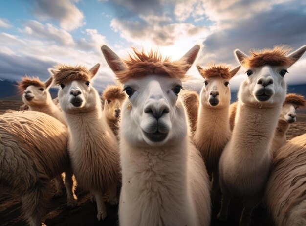 Un groupe de lamas