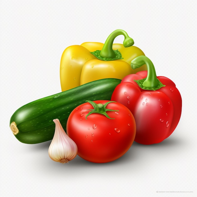 un groupe de légumes comprenant un poivre jaune, un poevre jaune et un poivres jaunes.