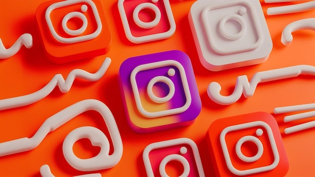 Un groupe de logos Instagram sur orange