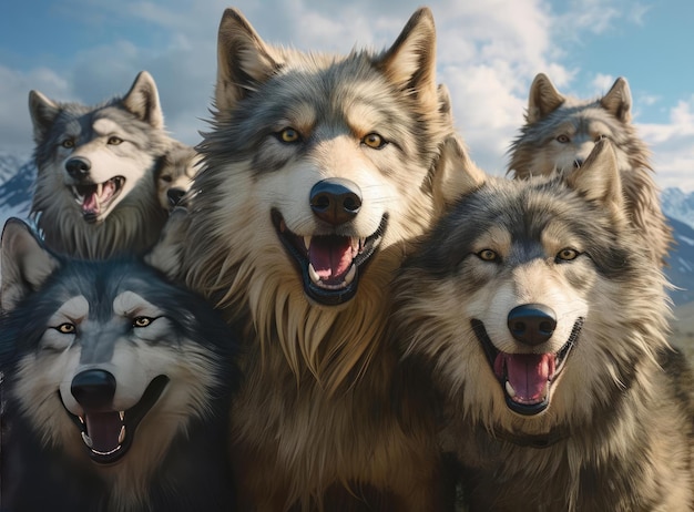 Un groupe de loups.