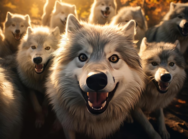 Un groupe de loups