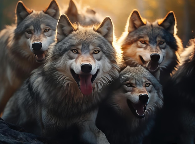 Un groupe de loups