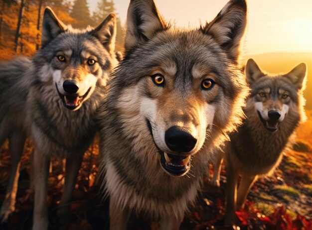 Un groupe de loups.