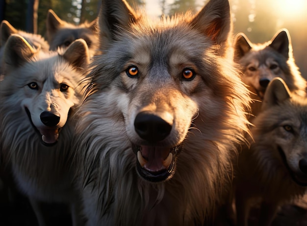 Un groupe de loups.