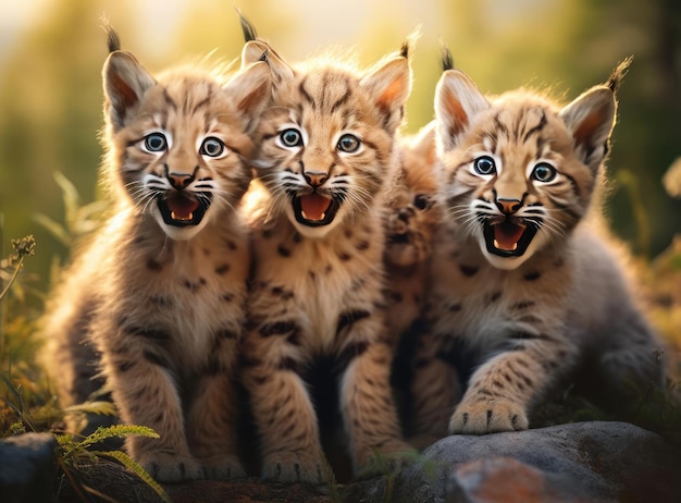 Photo un groupe de lynx