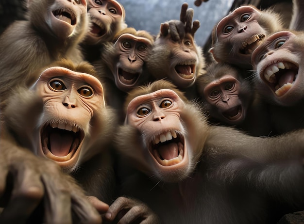 Un groupe de macaques