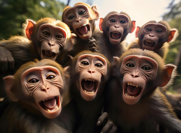 Un groupe de macaques