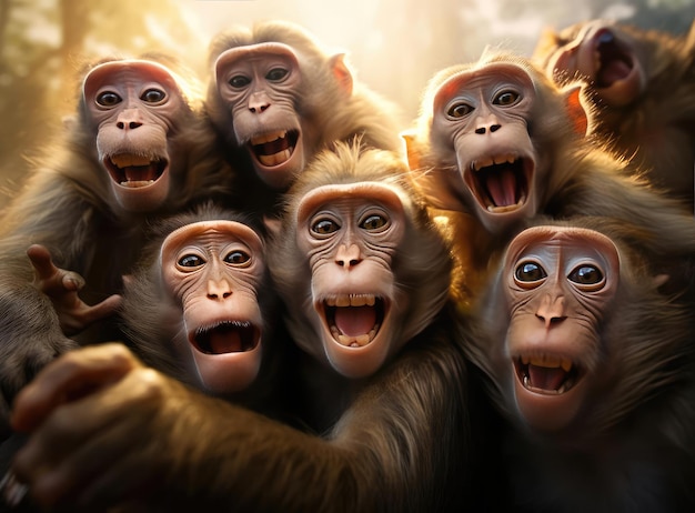 Un groupe de macaques