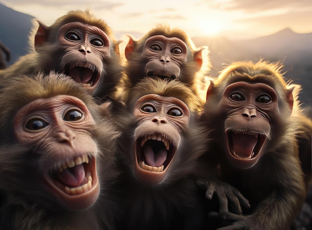 Un groupe de macaques