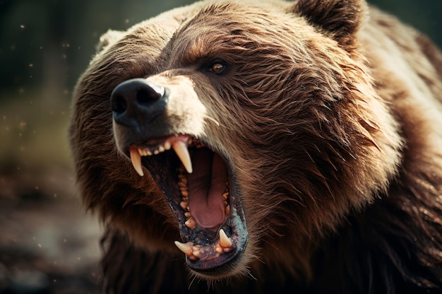 Photo un groupe majestueux d'ours dans une forêt ensoleillée la nature sauvage génère ai