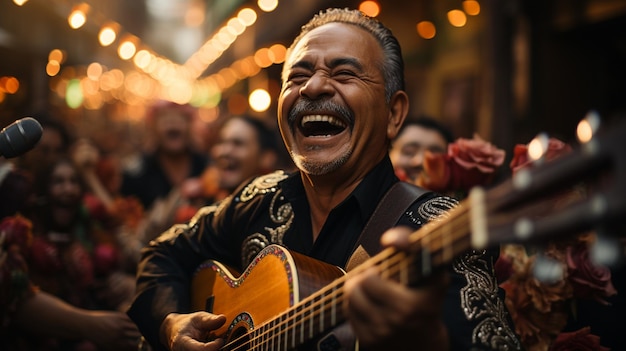 Photo un groupe de mariachi se produit au cinco de wallpaper