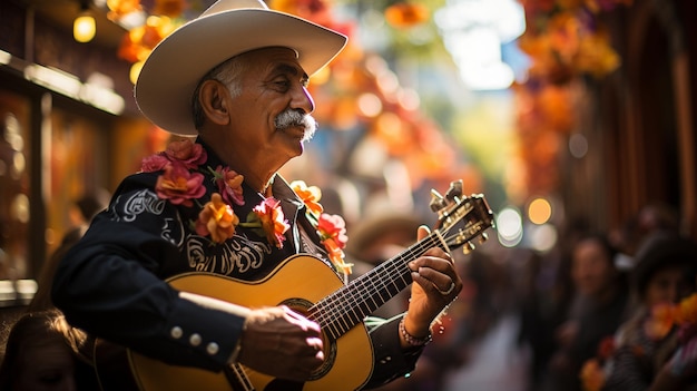 Photo le groupe a mariachi se produit sur fond de canopée