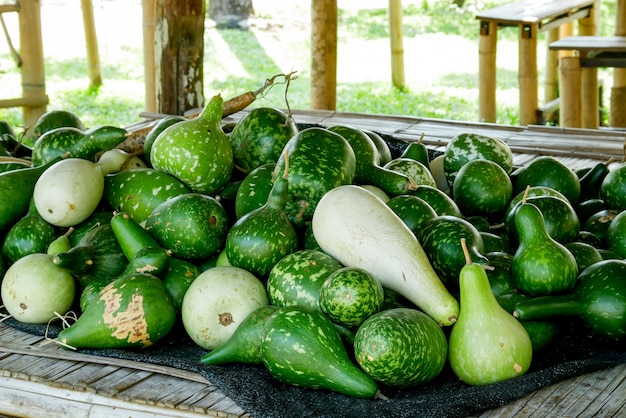 Groupe de Melon vert mûr frais