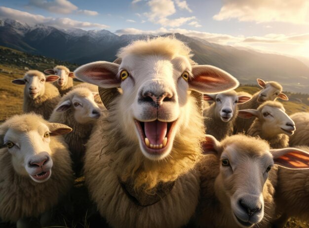 Photo un groupe de moutons