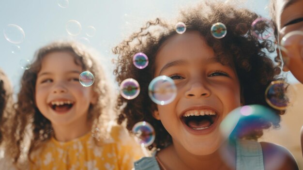 Photo un groupe multiethnique de petits amis avec des sourires sur leurs visages profitant de la chaleur