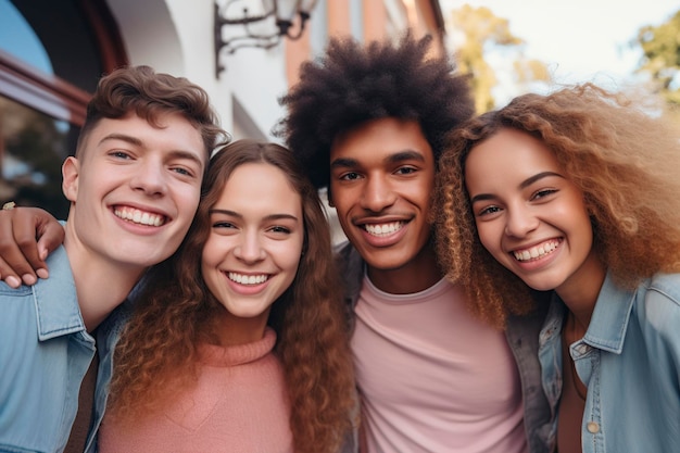 un groupe multiracial d'amis féminines qui s'amusent ensemble