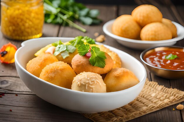 Le groupe de la nourriture de chat de Bombay comprend le golgappa ou le panipuribhelpuri sevpoori dahipuri ragda patti