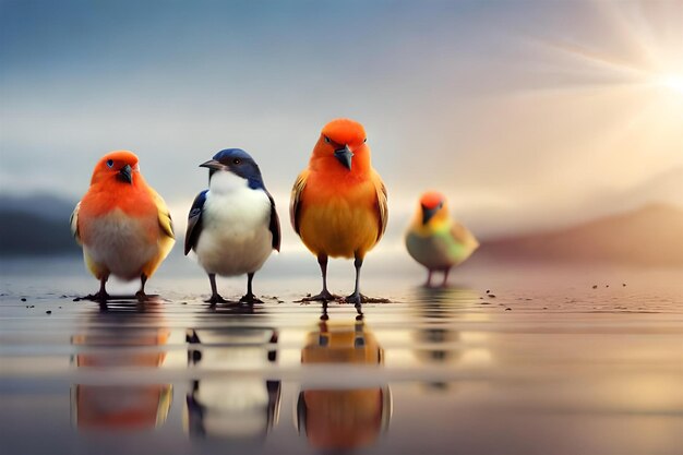Photo un groupe d’oiseaux dont l’un regarde la caméra.