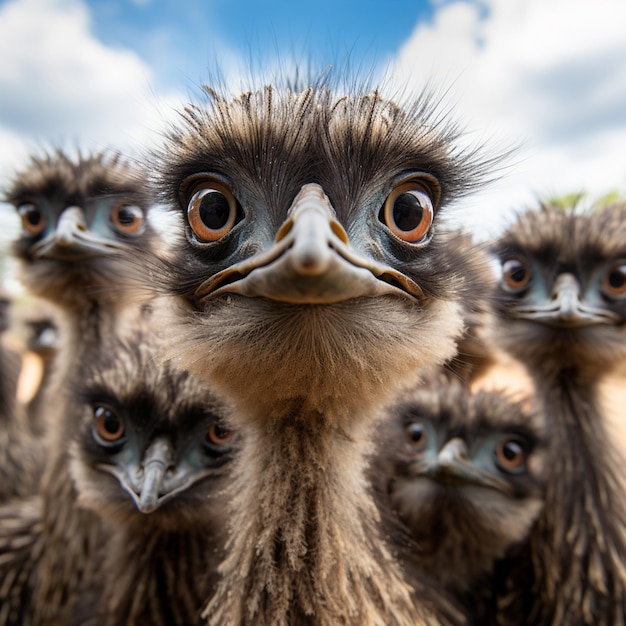 Groupe d'oiseaux ému à l'état sauvage