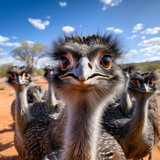 Groupe d'oiseaux ému à l'état sauvage