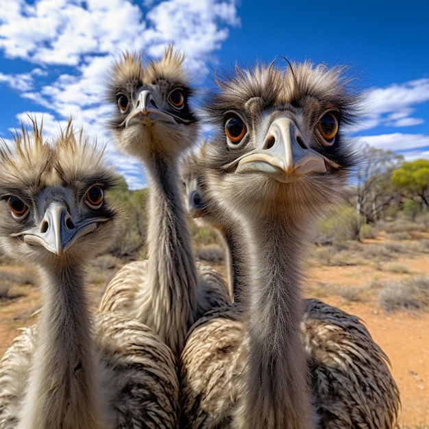 Groupe d'oiseaux ému à l'état sauvage