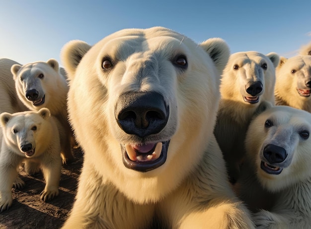 Un groupe d'ours polaires