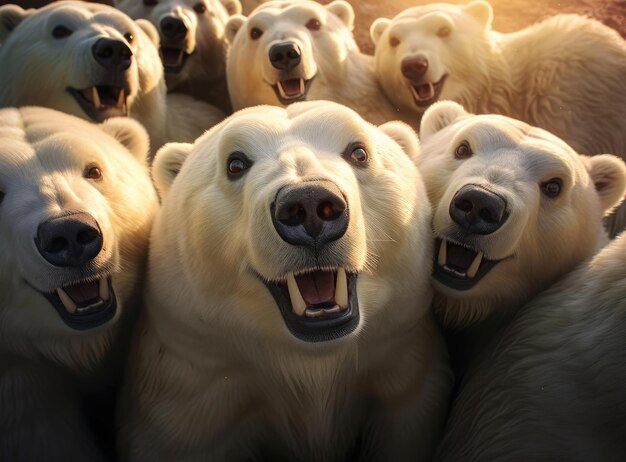 Un groupe d'ours polaires