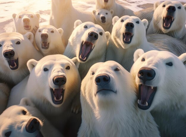 Un groupe d'ours polaires