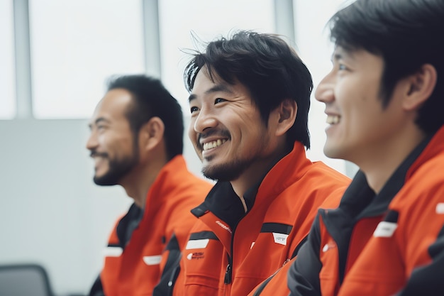 Un groupe d'ouvriers de l'industrie automobile