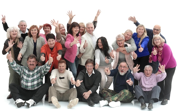 Photo groupe de personnes âgées concept de joie