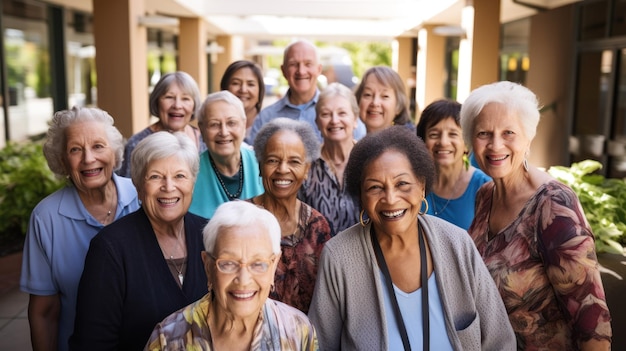 Photo un groupe de personnes âgées s'amusant ensemble