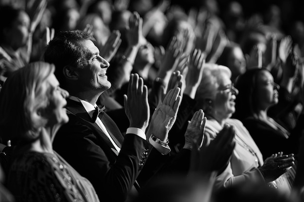 Photo un groupe de personnes applaudissant avec les mains en l'air