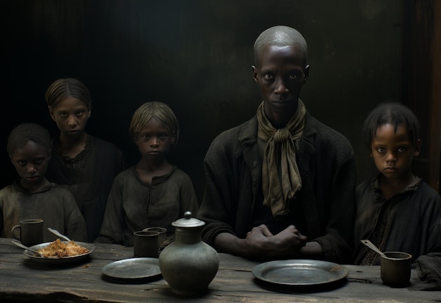 Un groupe de personnes assises autour d'une table en bois.