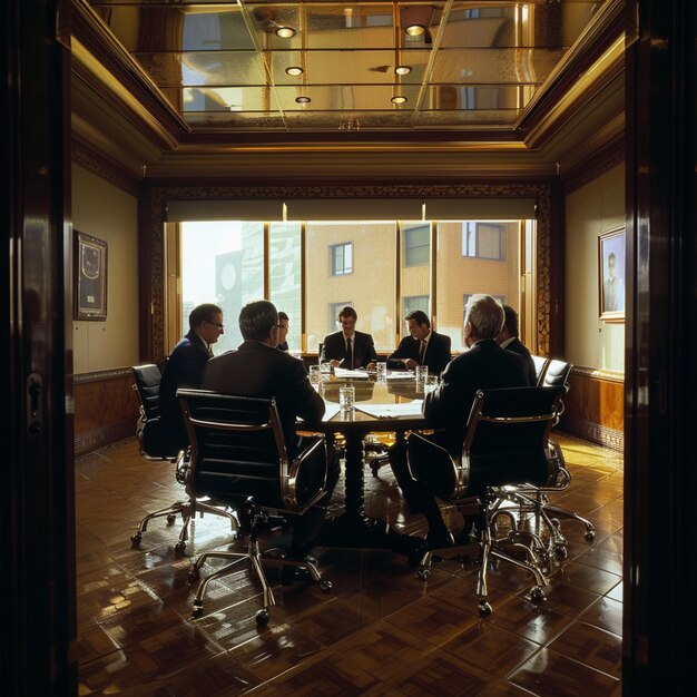 Photo un groupe de personnes assises autour d'une table générative ai