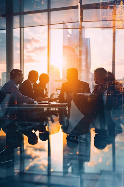 un groupe de personnes assises autour d’une table en verre