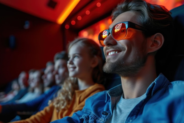 Photo un groupe de personnes assises dans une salle de cinéma