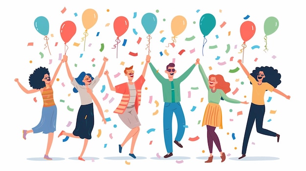 Un groupe de personnes célébrant à une fête