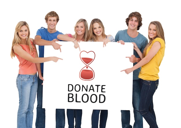 Groupe de personnes et concept de don de sang