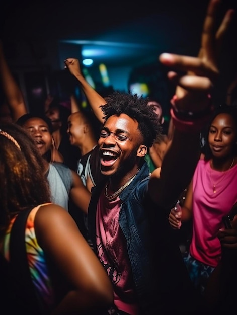 un groupe de personnes dansant lors d’une fête