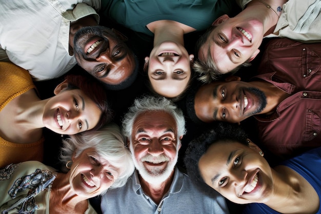 Un groupe de personnes debout en cercle