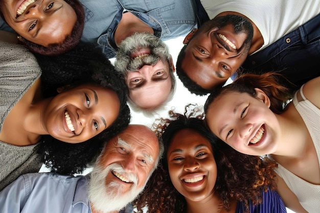 Un groupe de personnes debout en cercle