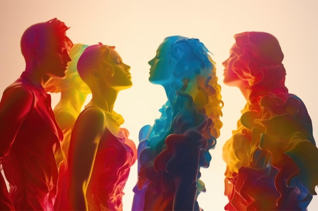 Un groupe de personnes debout l'une à côté de l'autre Cette image polyvalente peut être utilisée à diverses fins