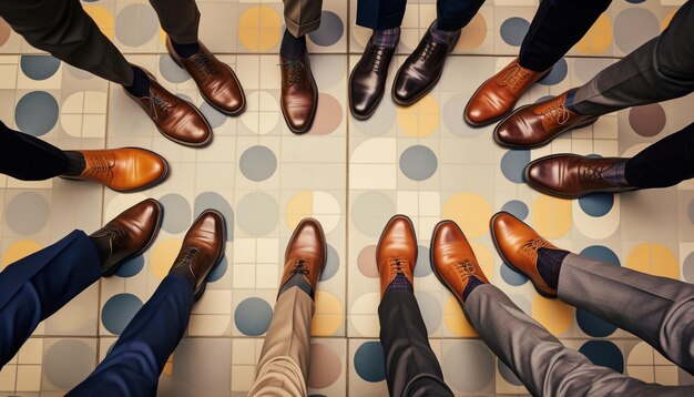Photo un groupe de personnes debout dans un cercle avec l'un portant une chemise et l'autre avec l'autre portant des chaussures