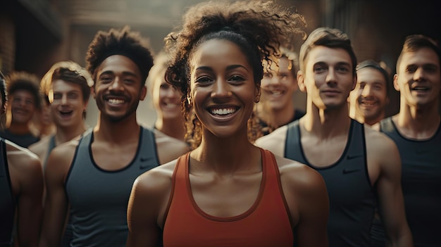 Photo groupe de personnes debout ensemble dans une ligne journée mondiale de la santé