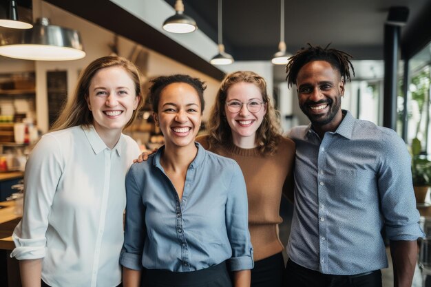 Un groupe de personnes debout ensemble