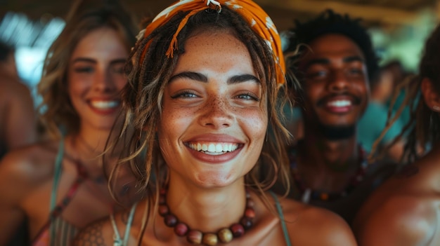 Un groupe de personnes debout ensemble