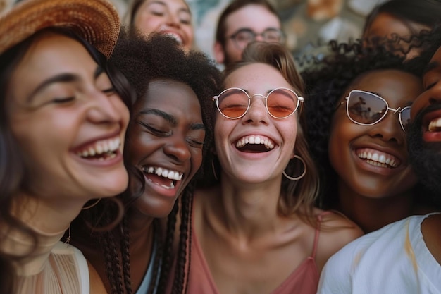 Un groupe de personnes diverses riant ensemble capture