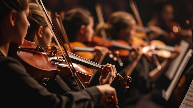 Photo un groupe de personnes jouant du violon