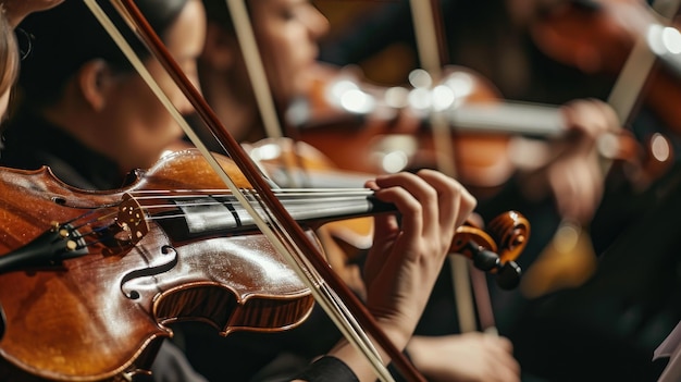 Groupe de personnes jouant d'instruments de musique devant un ordinateur portable